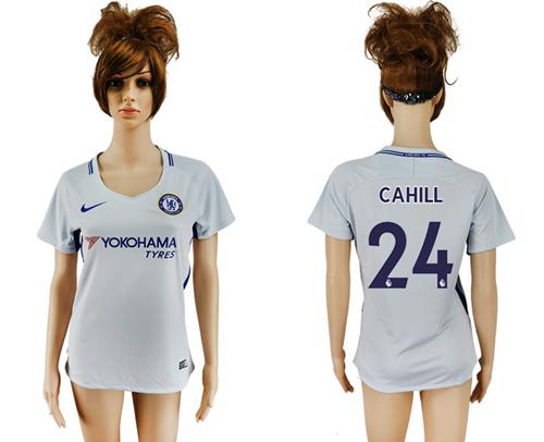 Women's Chelsea #24 Cahill Away Soccer Club Jersey